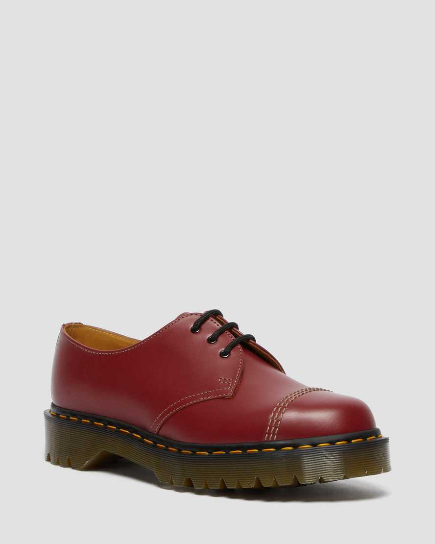 Dr. Martens 1461 Bex Toe Cap Vintage Miesten Juhlakengät - Viininpunainen Kengät [698-BZTHJA]